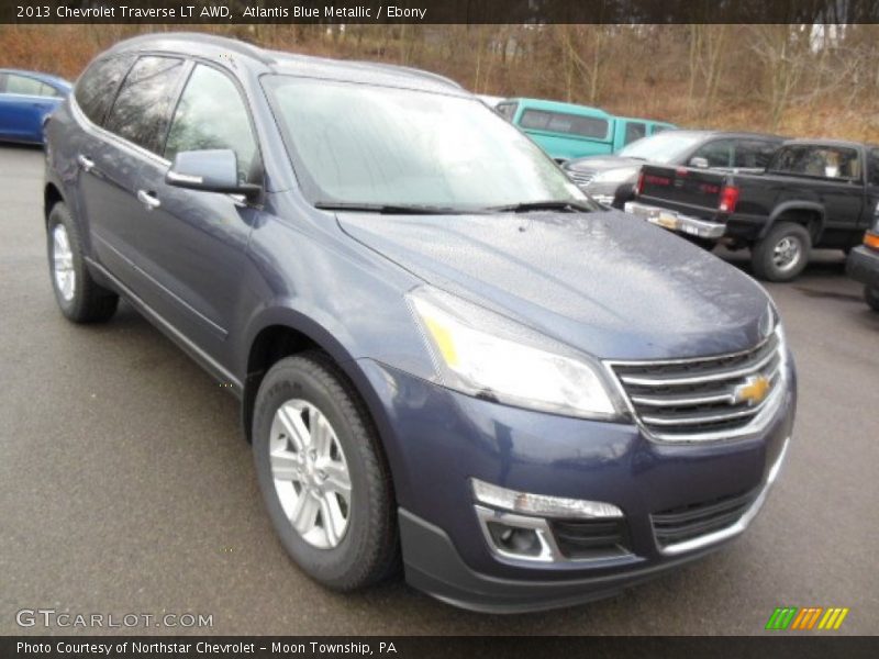 Atlantis Blue Metallic / Ebony 2013 Chevrolet Traverse LT AWD