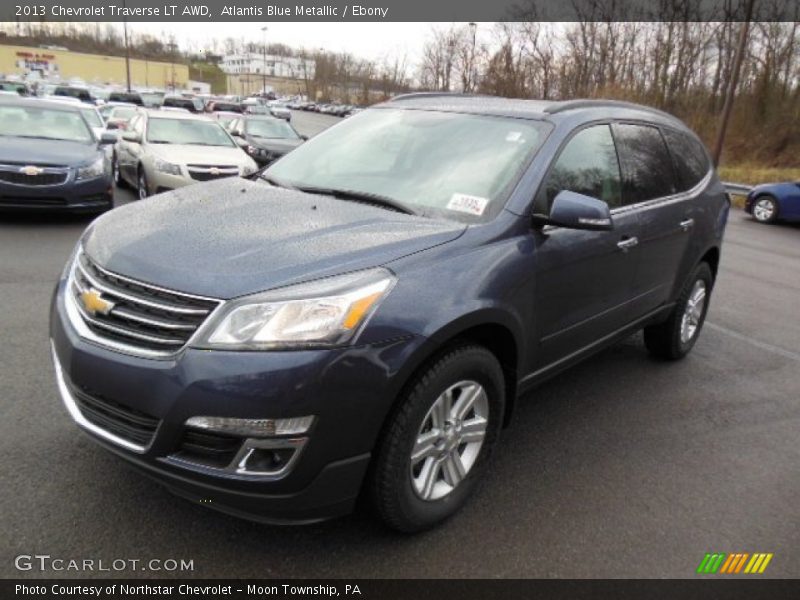 Atlantis Blue Metallic / Ebony 2013 Chevrolet Traverse LT AWD