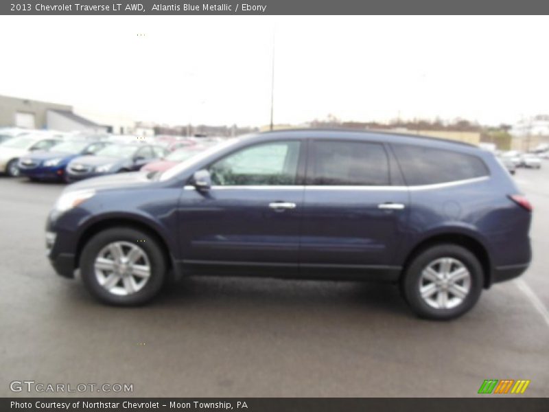 Atlantis Blue Metallic / Ebony 2013 Chevrolet Traverse LT AWD