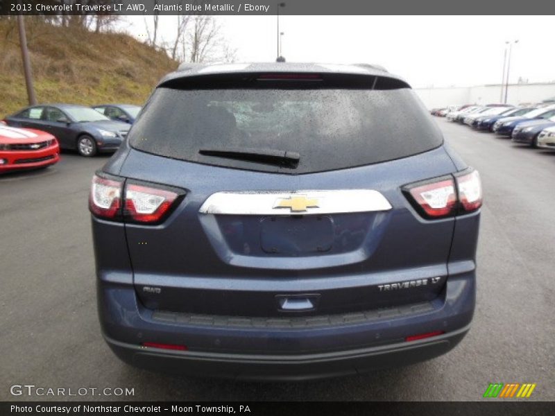 Atlantis Blue Metallic / Ebony 2013 Chevrolet Traverse LT AWD