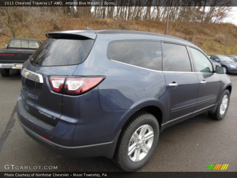 Atlantis Blue Metallic / Ebony 2013 Chevrolet Traverse LT AWD