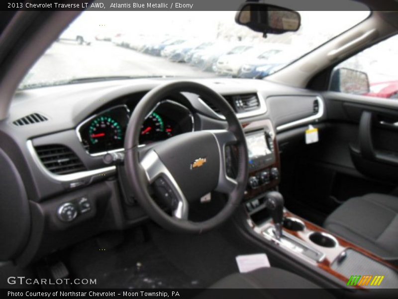 Atlantis Blue Metallic / Ebony 2013 Chevrolet Traverse LT AWD