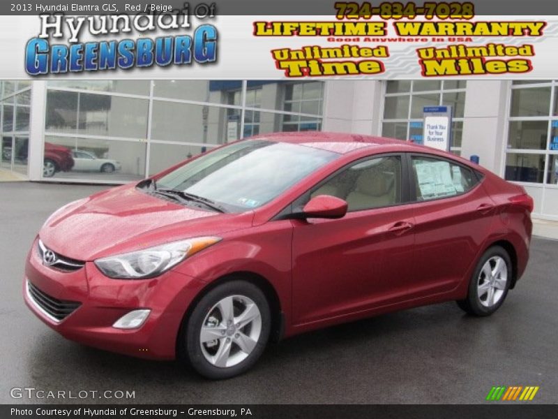 Red / Beige 2013 Hyundai Elantra GLS