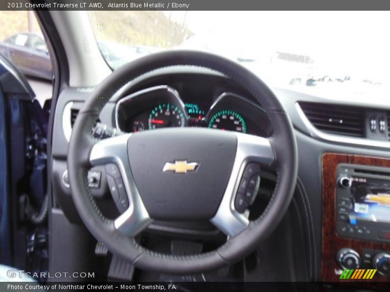 Atlantis Blue Metallic / Ebony 2013 Chevrolet Traverse LT AWD
