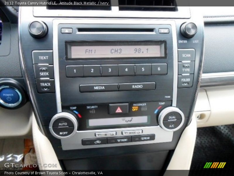 Controls of 2012 Camry Hybrid LE