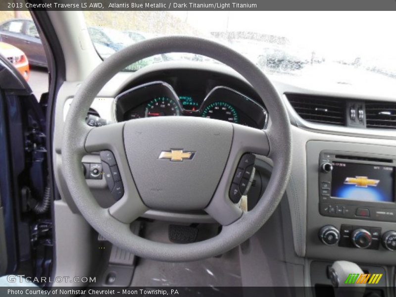 Atlantis Blue Metallic / Dark Titanium/Light Titanium 2013 Chevrolet Traverse LS AWD