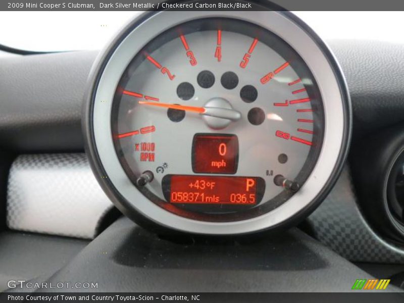 Dark Silver Metallic / Checkered Carbon Black/Black 2009 Mini Cooper S Clubman