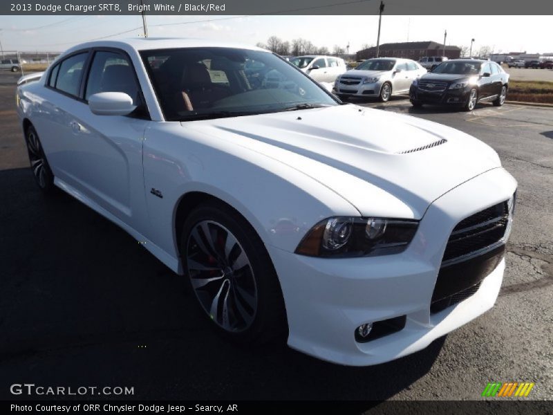 Bright White / Black/Red 2013 Dodge Charger SRT8