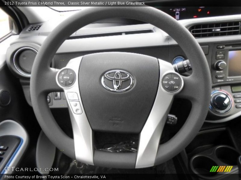 Classic Silver Metallic / Light Blue Gray/Black 2012 Toyota Prius c Hybrid Three
