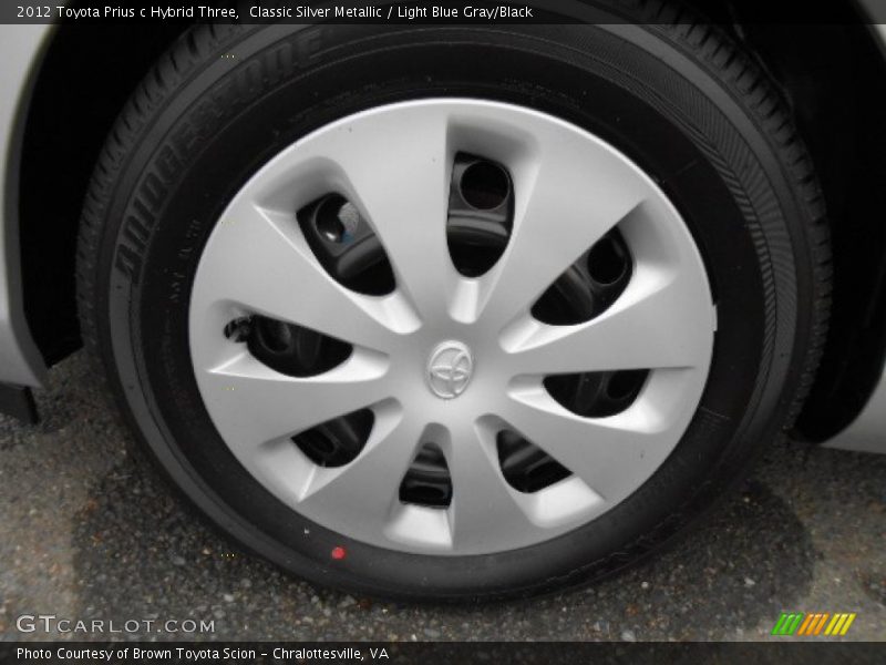 Classic Silver Metallic / Light Blue Gray/Black 2012 Toyota Prius c Hybrid Three