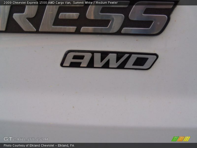 Summit White / Medium Pewter 2009 Chevrolet Express 1500 AWD Cargo Van