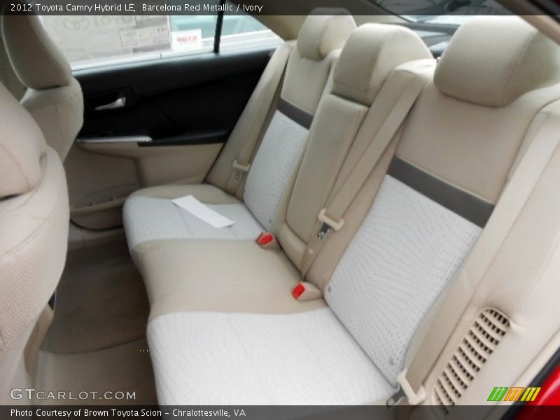 Rear Seat of 2012 Camry Hybrid LE