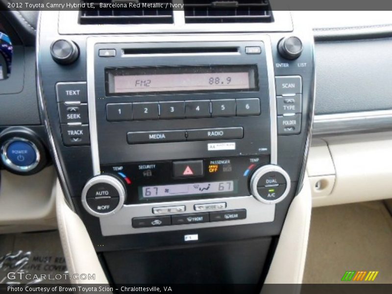 Controls of 2012 Camry Hybrid LE