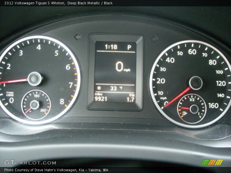 Deep Black Metallic / Black 2012 Volkswagen Tiguan S 4Motion