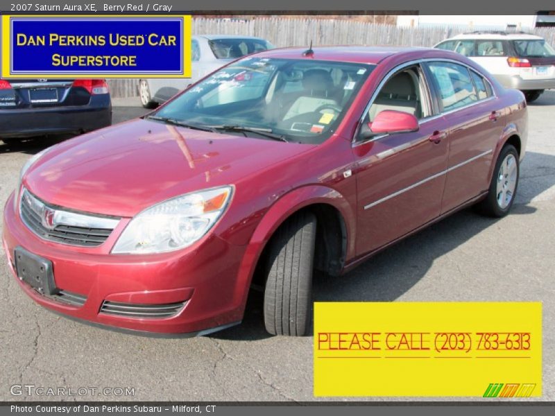 Berry Red / Gray 2007 Saturn Aura XE