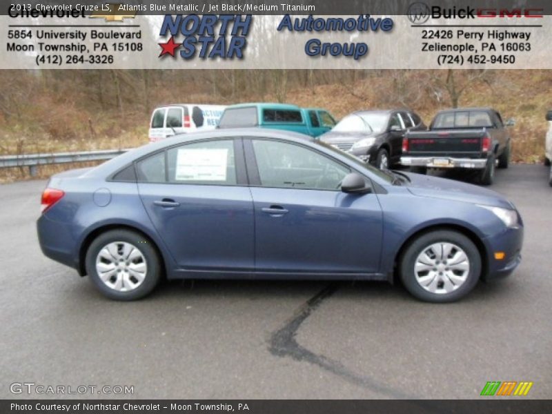 Atlantis Blue Metallic / Jet Black/Medium Titanium 2013 Chevrolet Cruze LS