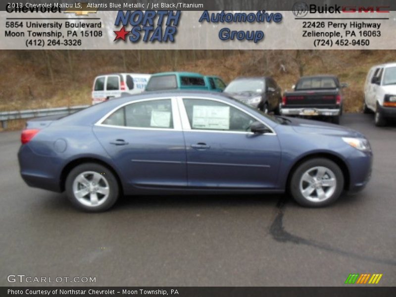 Atlantis Blue Metallic / Jet Black/Titanium 2013 Chevrolet Malibu LS