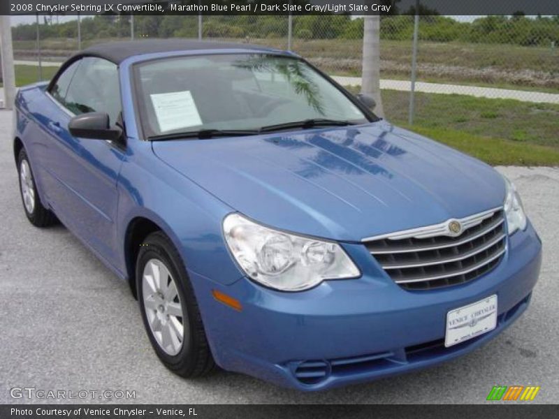 Marathon Blue Pearl / Dark Slate Gray/Light Slate Gray 2008 Chrysler Sebring LX Convertible