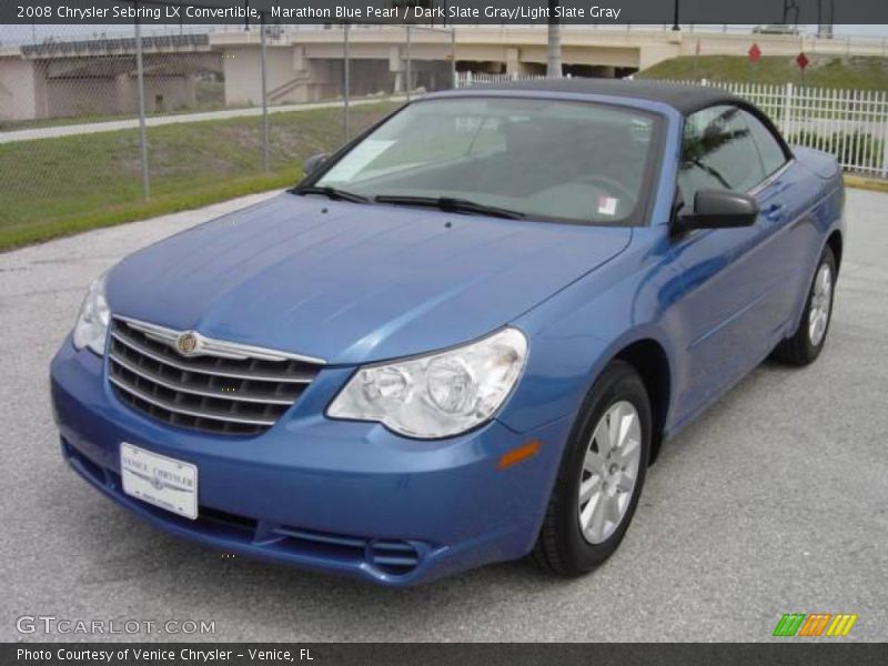 Marathon Blue Pearl / Dark Slate Gray/Light Slate Gray 2008 Chrysler Sebring LX Convertible