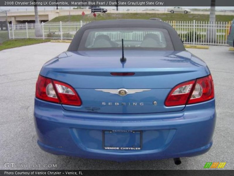 Marathon Blue Pearl / Dark Slate Gray/Light Slate Gray 2008 Chrysler Sebring LX Convertible