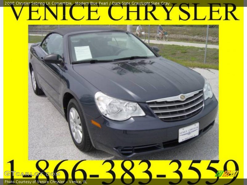 Modern Blue Pearl / Dark Slate Gray/Light Slate Gray 2008 Chrysler Sebring LX Convertible