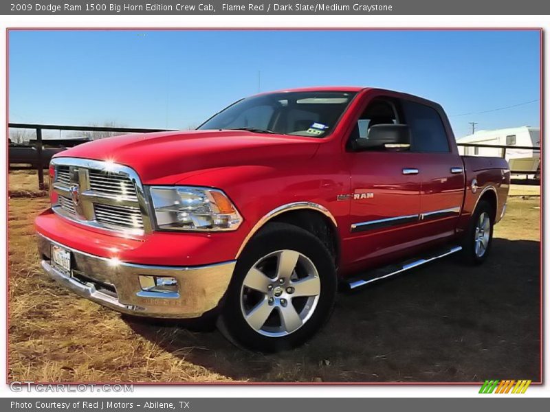 Flame Red / Dark Slate/Medium Graystone 2009 Dodge Ram 1500 Big Horn Edition Crew Cab