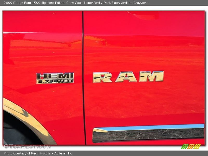 Flame Red / Dark Slate/Medium Graystone 2009 Dodge Ram 1500 Big Horn Edition Crew Cab