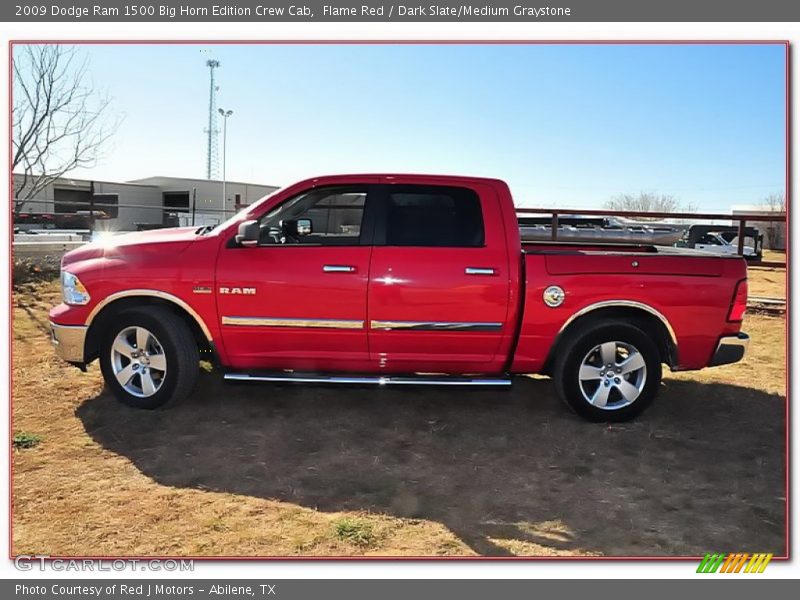 Flame Red / Dark Slate/Medium Graystone 2009 Dodge Ram 1500 Big Horn Edition Crew Cab