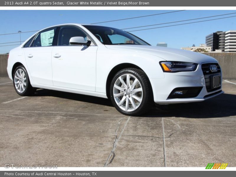 Glacier White Metallic / Velvet Beige/Moor Brown 2013 Audi A4 2.0T quattro Sedan