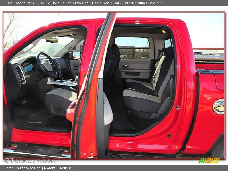 Flame Red / Dark Slate/Medium Graystone 2009 Dodge Ram 1500 Big Horn Edition Crew Cab