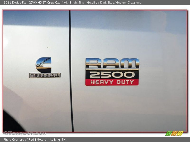 Bright Silver Metallic / Dark Slate/Medium Graystone 2011 Dodge Ram 2500 HD ST Crew Cab 4x4