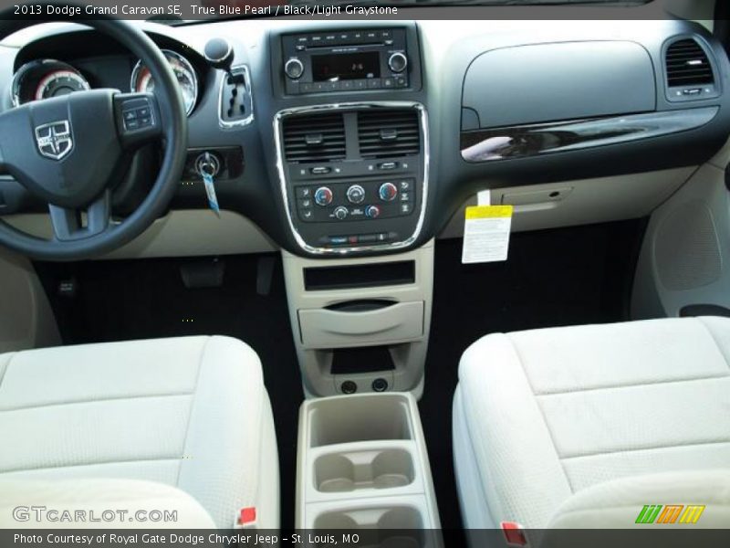 True Blue Pearl / Black/Light Graystone 2013 Dodge Grand Caravan SE