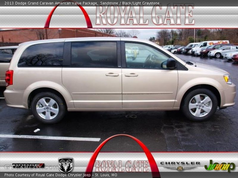 Sandstone / Black/Light Graystone 2013 Dodge Grand Caravan American Value Package