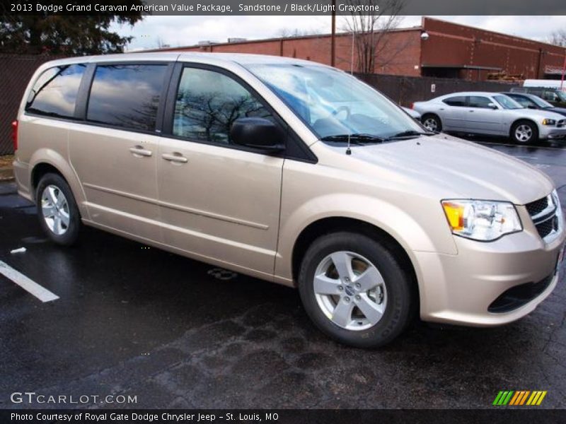 Sandstone / Black/Light Graystone 2013 Dodge Grand Caravan American Value Package