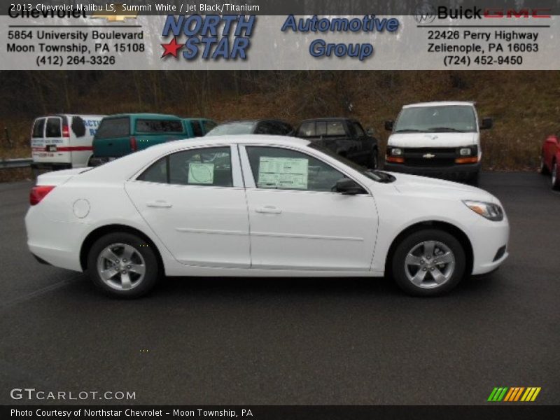 Summit White / Jet Black/Titanium 2013 Chevrolet Malibu LS