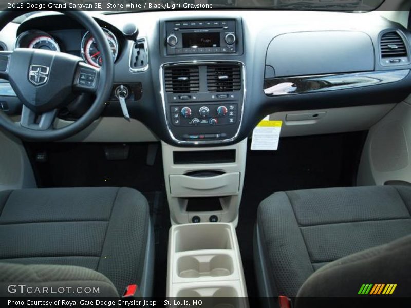 Stone White / Black/Light Graystone 2013 Dodge Grand Caravan SE