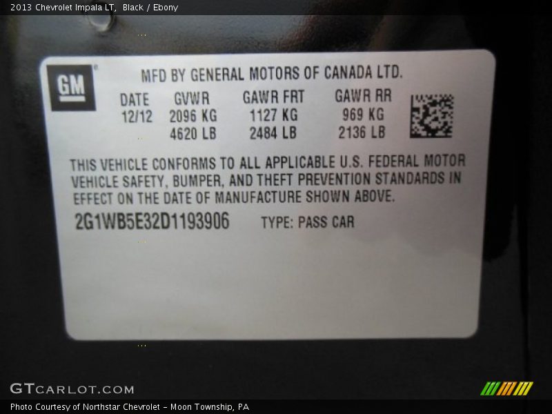 Black / Ebony 2013 Chevrolet Impala LT
