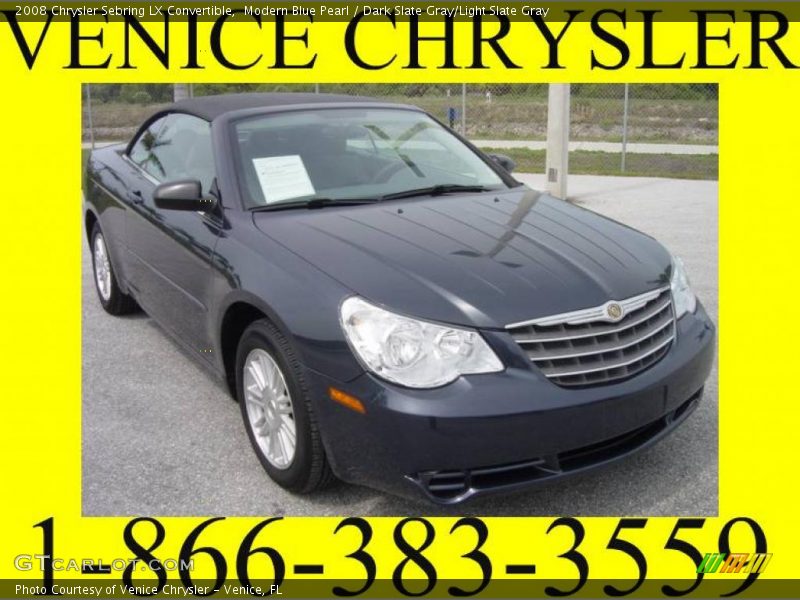 Modern Blue Pearl / Dark Slate Gray/Light Slate Gray 2008 Chrysler Sebring LX Convertible