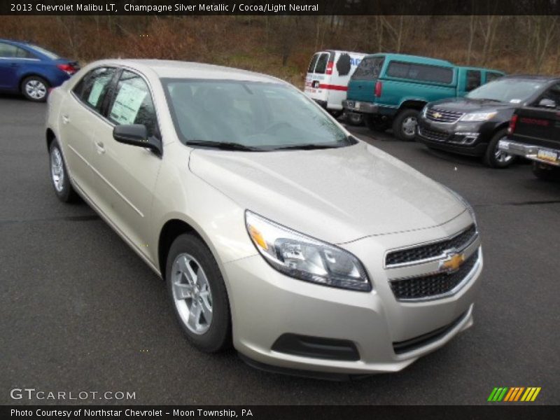 Champagne Silver Metallic / Cocoa/Light Neutral 2013 Chevrolet Malibu LT