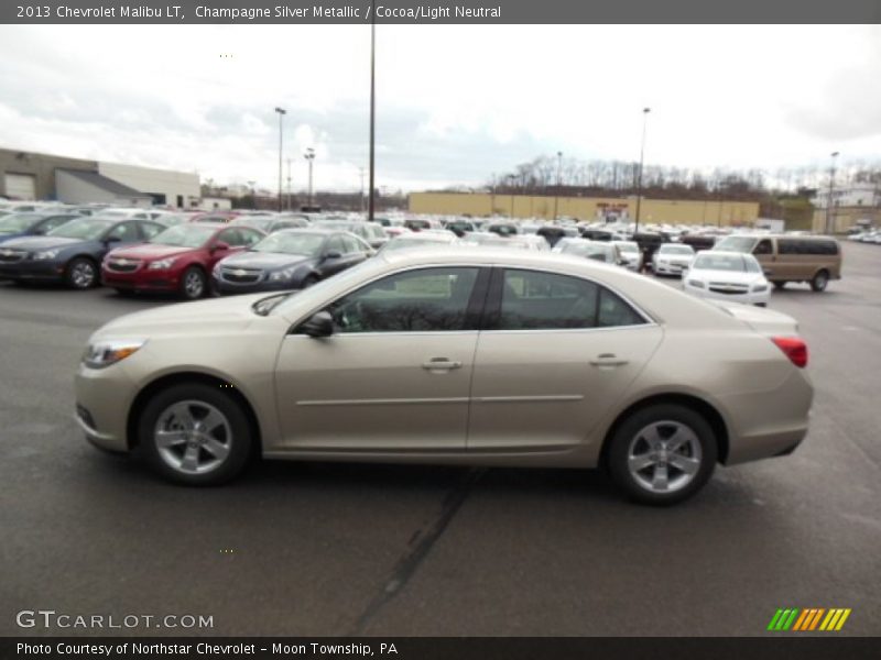 Champagne Silver Metallic / Cocoa/Light Neutral 2013 Chevrolet Malibu LT