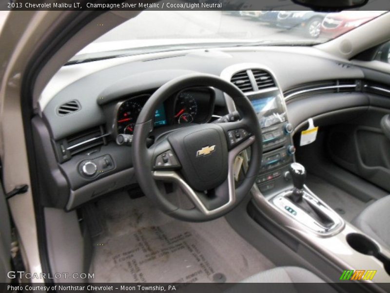 Champagne Silver Metallic / Cocoa/Light Neutral 2013 Chevrolet Malibu LT
