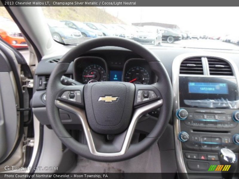Champagne Silver Metallic / Cocoa/Light Neutral 2013 Chevrolet Malibu LT