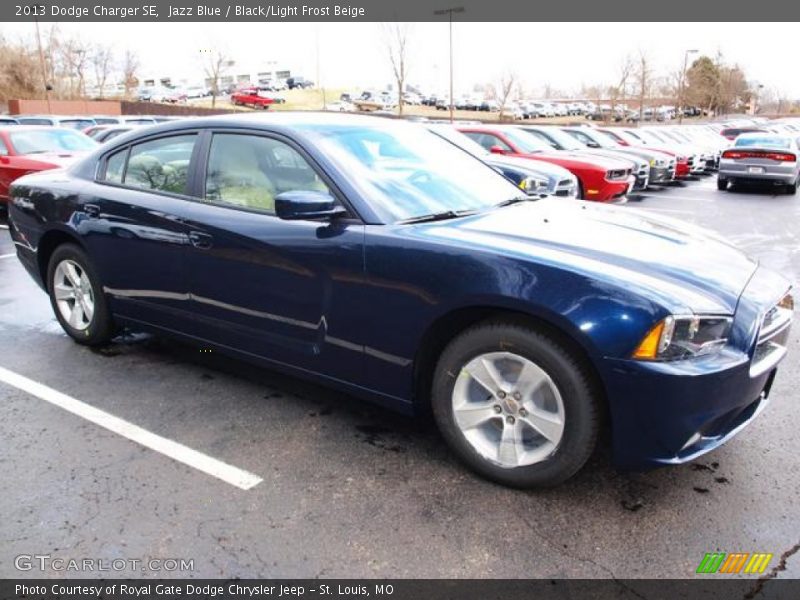 Jazz Blue / Black/Light Frost Beige 2013 Dodge Charger SE