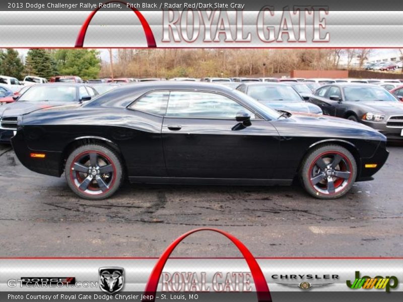 Pitch Black / Radar Red/Dark Slate Gray 2013 Dodge Challenger Rallye Redline