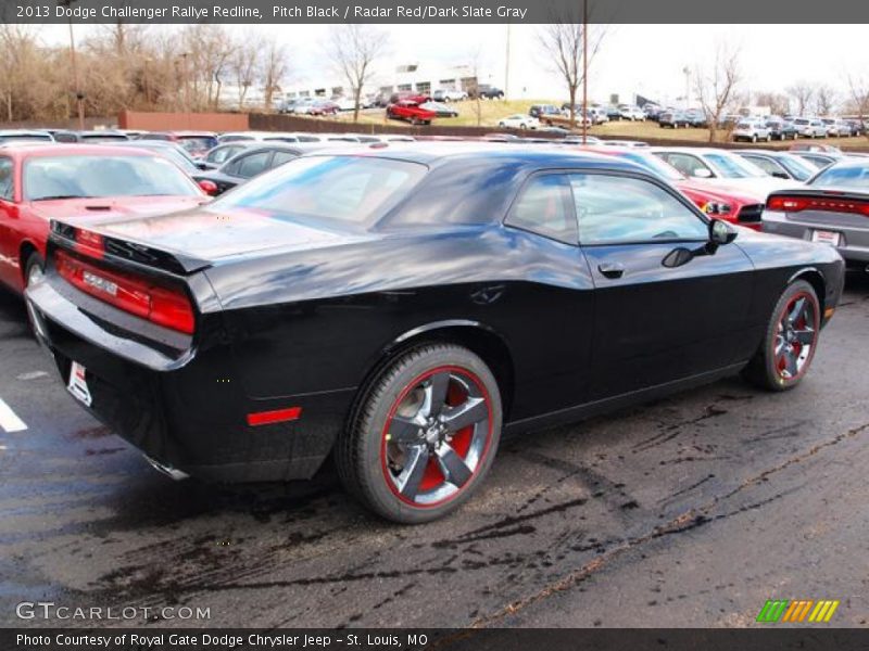 Pitch Black / Radar Red/Dark Slate Gray 2013 Dodge Challenger Rallye Redline