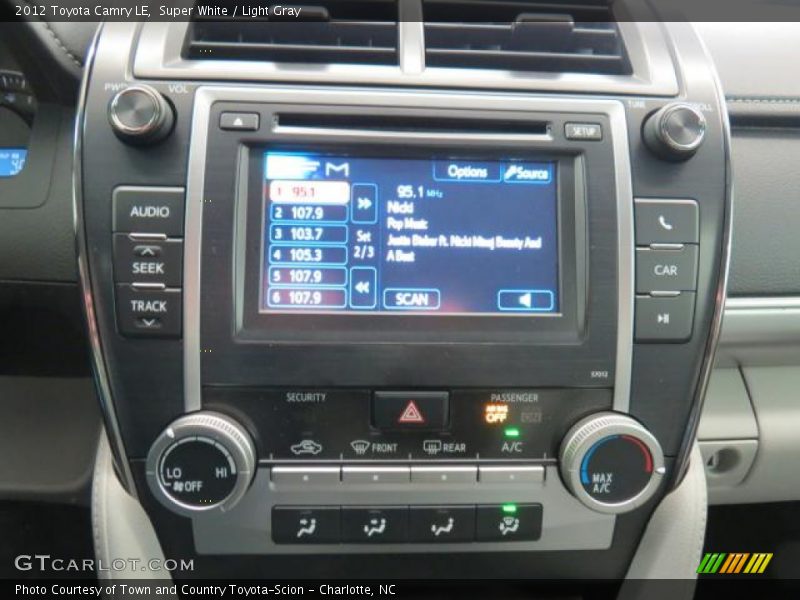 Super White / Light Gray 2012 Toyota Camry LE