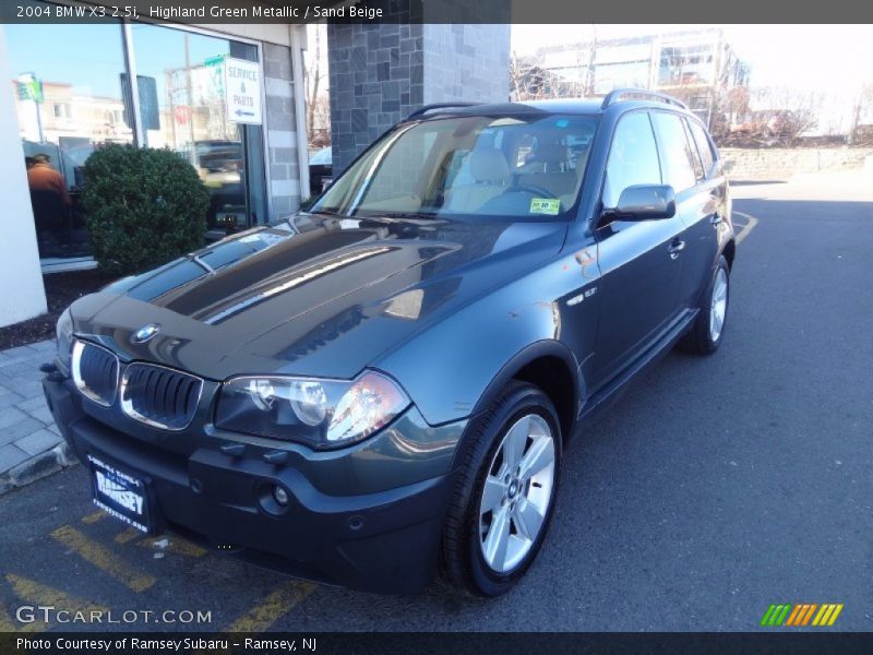 Highland Green Metallic / Sand Beige 2004 BMW X3 2.5i