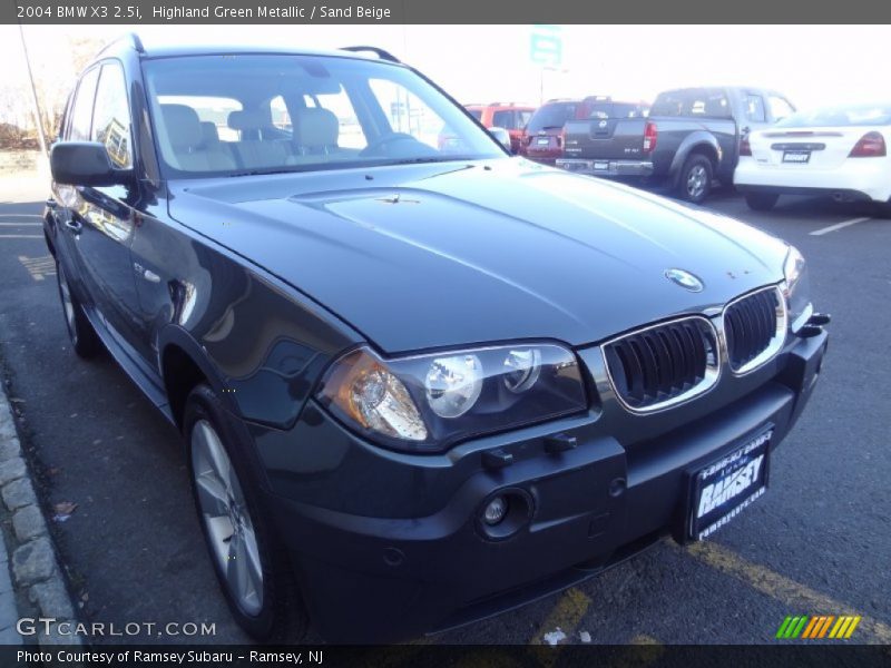 Highland Green Metallic / Sand Beige 2004 BMW X3 2.5i