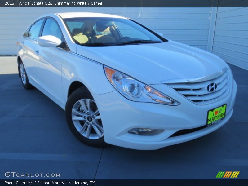 Shimmering White / Camel 2013 Hyundai Sonata GLS