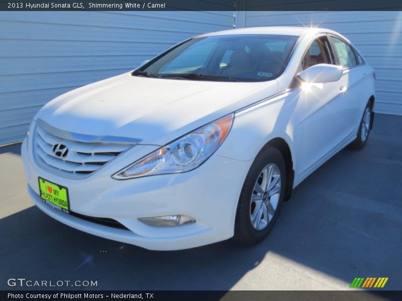 Shimmering White / Camel 2013 Hyundai Sonata GLS